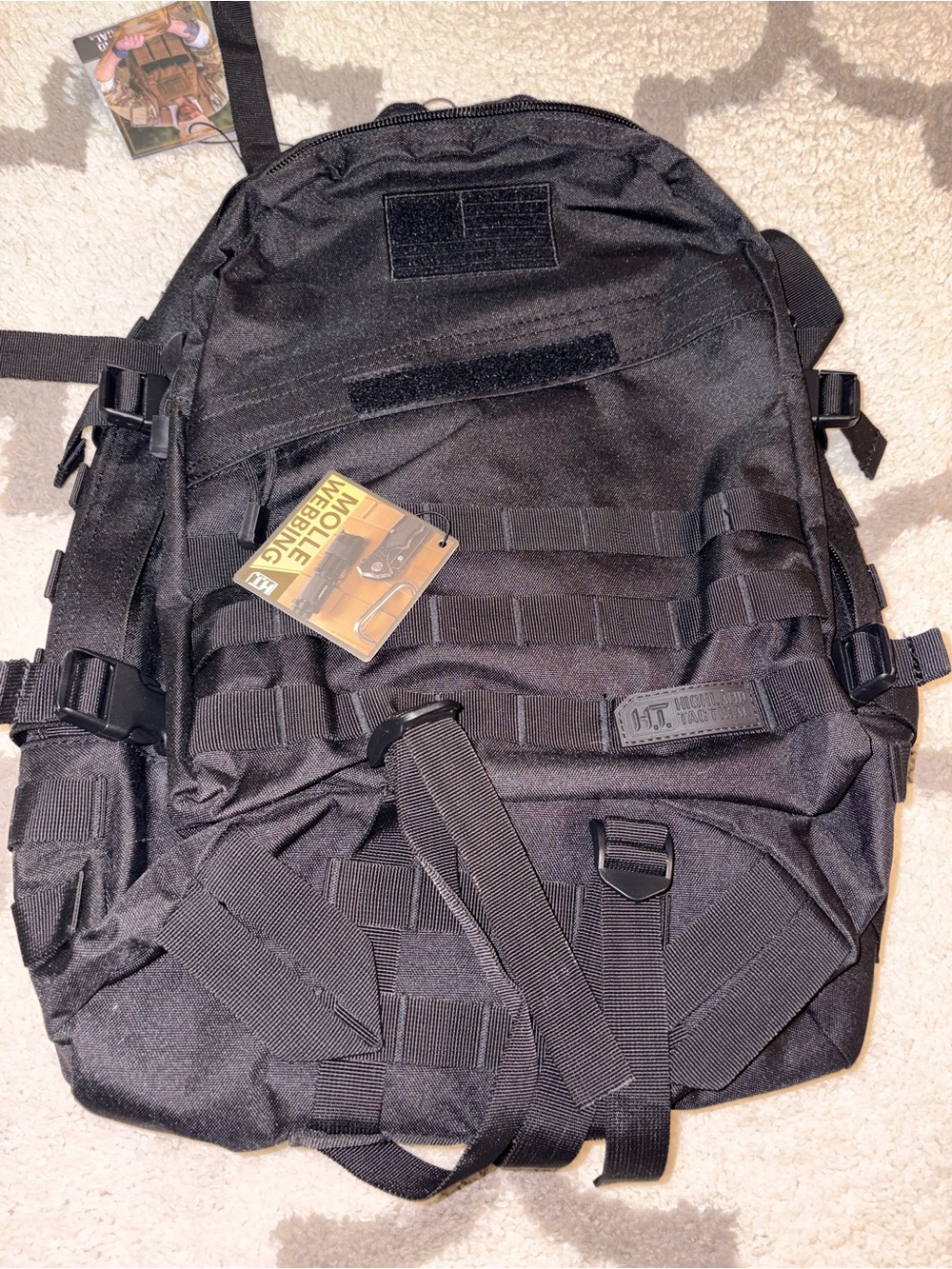 Highland Tactical Black Tactical Backpack - Men